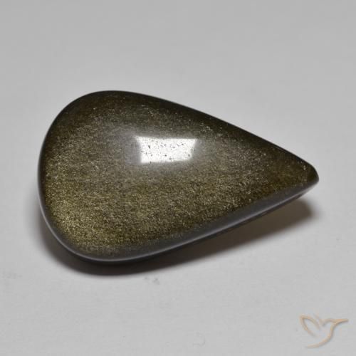 Ossidiana Nero con Bronzo naturale da 17.42 ct, Forma a pera, Opaco