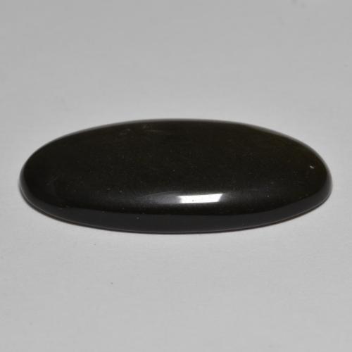 Ossidiana naturale nero da 17,99 ct, taglio ovale, opaco