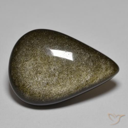 Ossidiana Nero con Bronzo naturale da 16.17 ct, Forma a pera, Opaco