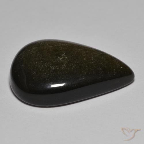 Ossidiana Nero con Bronzo naturale da 16.17 ct, Forma a pera, Opaco