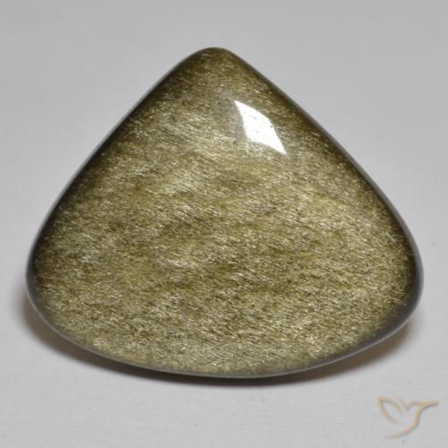 12.98ct Naturale Marrone chiaro nerastro Ossidiana, Taglio trillion, Opaco