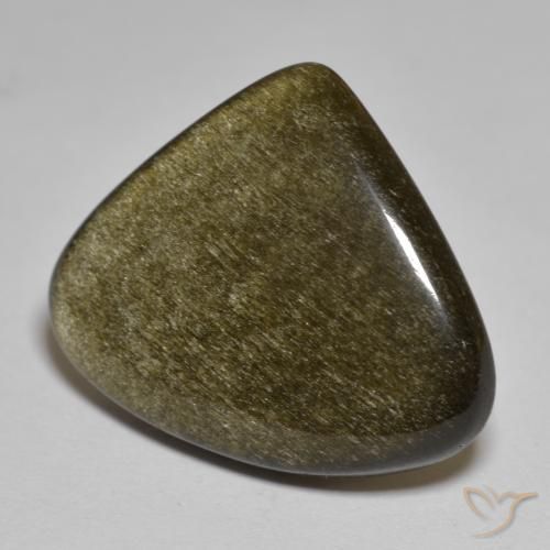 Ossidiana Marrone chiaro nerastro naturale da 12.98 ct, Taglio trillion, Opaco