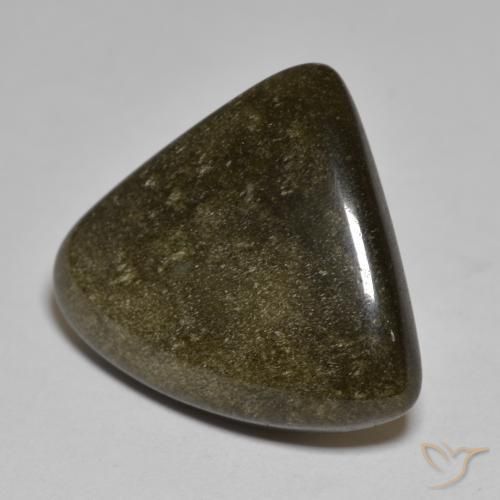 Ossidiana Marrone chiaro nerastro naturale da 15.82 ct, Taglio trillion, Opaco