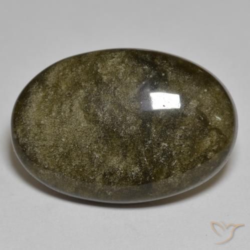 18.03ct Naturale Nero con Bronzo Ossidiana, Ovale, Opaco