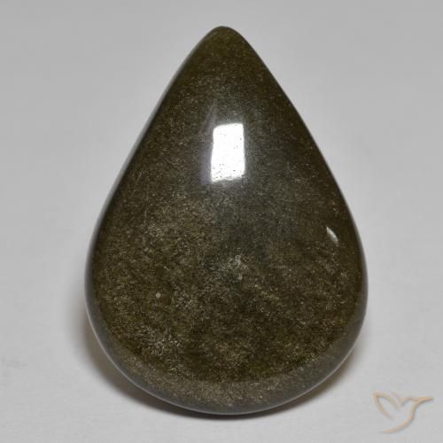 Ossidiana Nero con Bronzo naturale da 16.54 ct, Forma a pera, Opaco