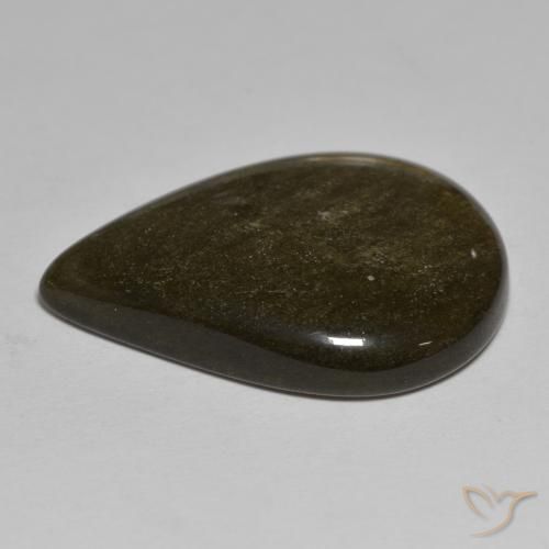 Ossidiana Nero con Bronzo naturale da 16.54 ct, Forma a pera, Opaco