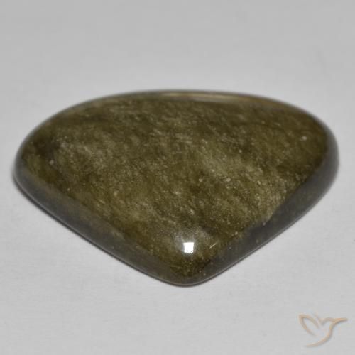 Ossidiana Nero con riflessi dorati naturale da 17.87 ct, Taglio trillion, Opaco