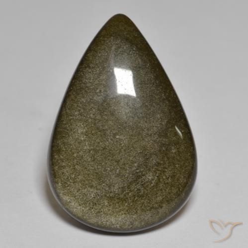 17.94ct Naturale Marrone chiaro nerastro Ossidiana, Forma a pera, Opaco