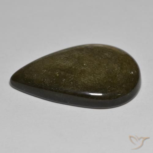Ossidiana Marrone chiaro nerastro naturale da 17.94 ct, Forma a pera, Opaco