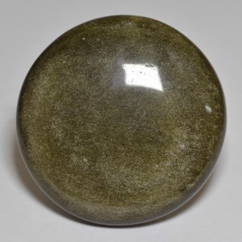 Ossidiana Nero con riflessi dorati naturale da 40.64 ct, Taglio rotondo, Opaco