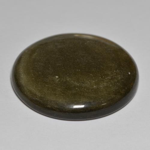 Ossidiana Nero con riflessi dorati naturale da 40.64 ct, Taglio rotondo, Opaco