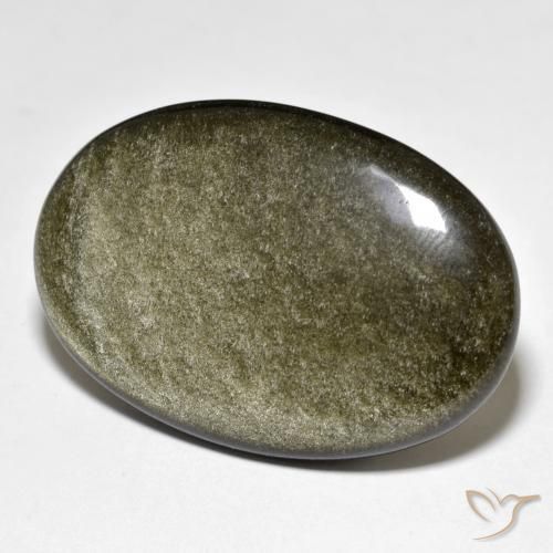 33.38ct Naturale Marrone scuro Ossidiana, Ovale, Opaco