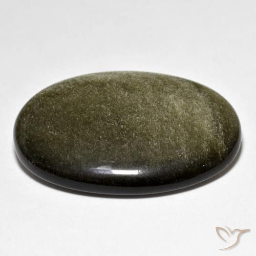 Ossidiana Marrone scuro naturale da 33.38 ct, Ovale, Opaco