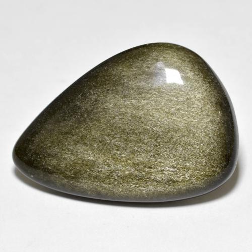 Ossidiana naturale dorato da 26,27 ct, taglio a pera, opaco