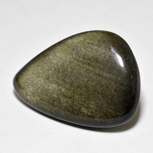 Ossidiana naturale dorato da 26,27 ct, taglio a pera, opaco