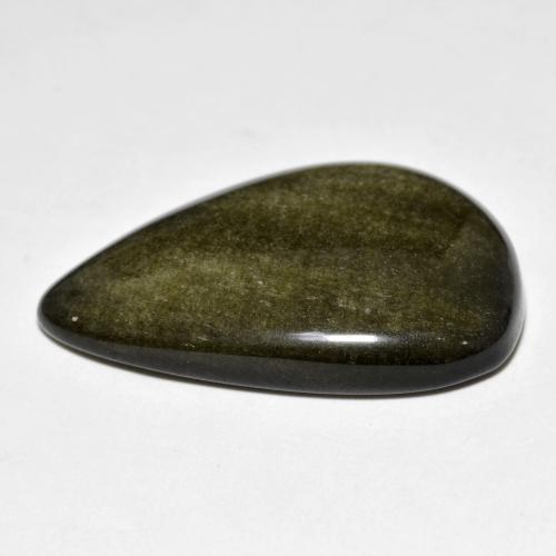 Ossidiana naturale dorato da 26,27 ct, taglio a pera, opaco