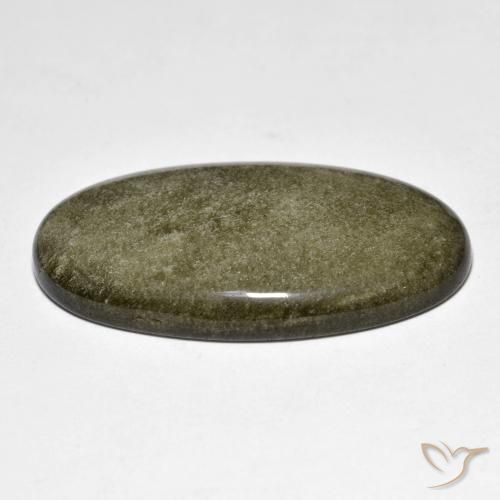 Ossidiana Nero con riflessi dorati naturale da 31.40 ct, Ovale, Opaco