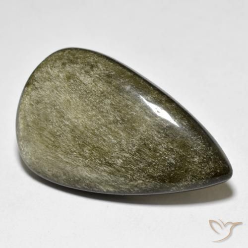 25.12ct Naturale Marrone scuro Ossidiana, Forma a pera, Opaco