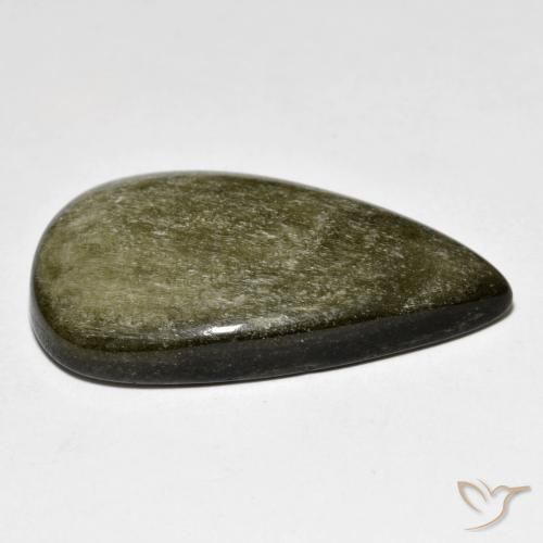 Ossidiana Marrone scuro naturale da 25.12 ct, Forma a pera, Opaco