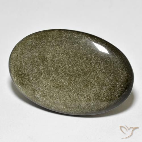 Ossidiana Nero con riflessi dorati naturale da 23.93 ct, Ovale, Opaco