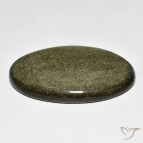 Ossidiana Nero con riflessi dorati naturale da 23.93 ct, Ovale, Opaco
