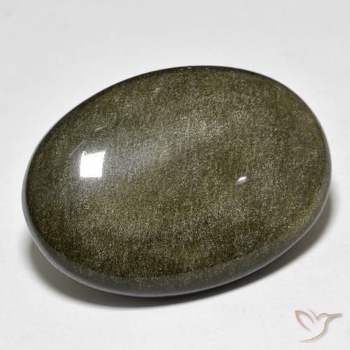 Ossidiana Nero con riflessi dorati naturale da 23.91 ct, Ovale, Opaco