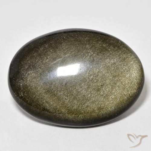 Ossidiana naturale dorato da 28,60 ct, taglio ovale, opaco