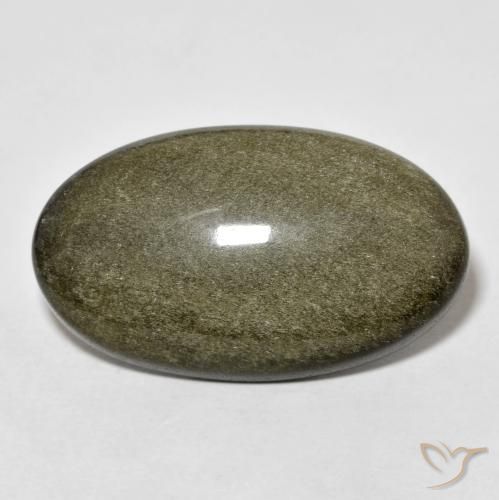 Ossidiana Nero con riflessi dorati naturale da 18.46 ct, Ovale, Opaco