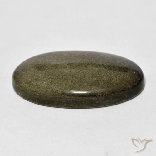 Ossidiana Nero con riflessi dorati naturale da 18.46 ct, Ovale, Opaco