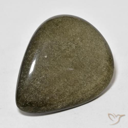 22.83ct Naturale Nero con riflessi dorati Ossidiana, Forma a pera, Opaco