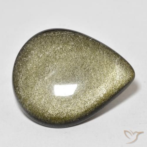 Ossidiana Marrone scuro naturale da 17.41 ct, Forma a pera, Opaco