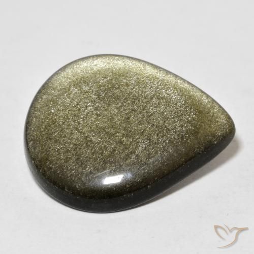 Ossidiana Marrone scuro naturale da 17.41 ct, Forma a pera, Opaco