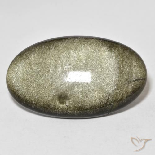 Ossidiana Nero con riflessi dorati naturale da 20.73 ct, Ovale, Opaco