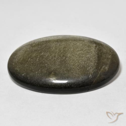 Ossidiana Nero con riflessi dorati naturale da 20.73 ct, Ovale, Opaco