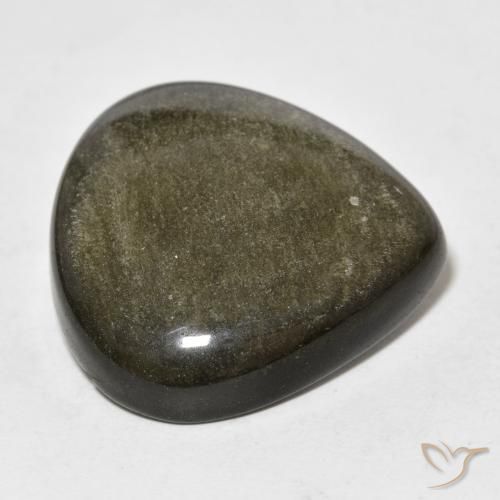 Ossidiana Nero con riflessi dorati naturale da 26.99 ct, Forma a pera, Opaco