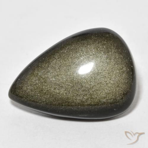 18.65ct Naturale Marrone scuro Ossidiana, Forma a pera, Opaco