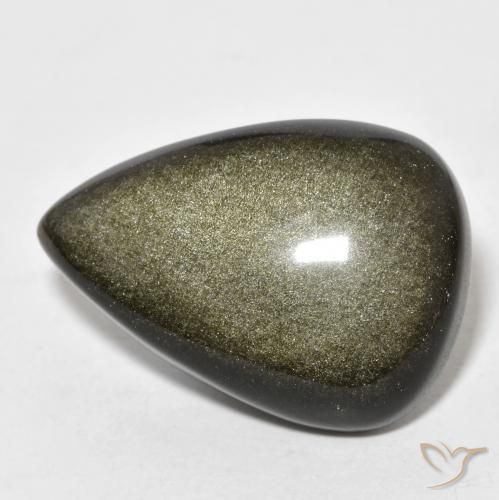 Ossidiana Marrone scuro naturale da 18.65 ct, Forma a pera, Opaco