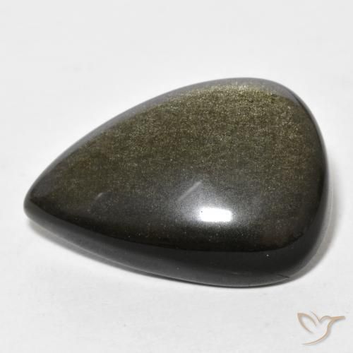 Ossidiana Marrone scuro naturale da 18.65 ct, Forma a pera, Opaco
