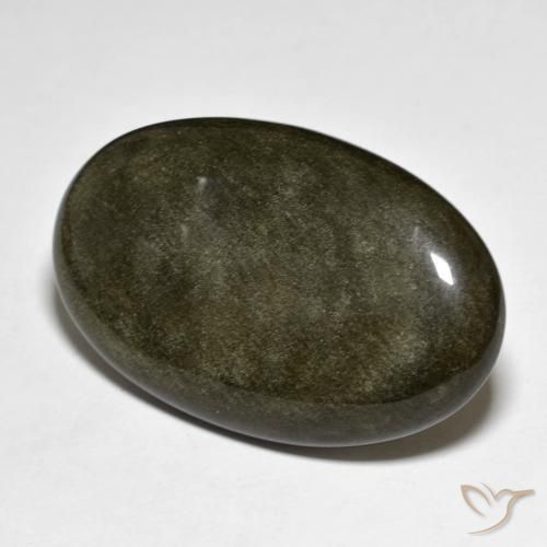 Ossidiana Nero con riflessi dorati naturale da 31.53 ct, Ovale, Opaco