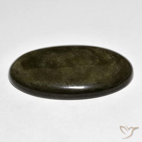 Ossidiana Nero con riflessi dorati naturale da 31.53 ct, Ovale, Opaco