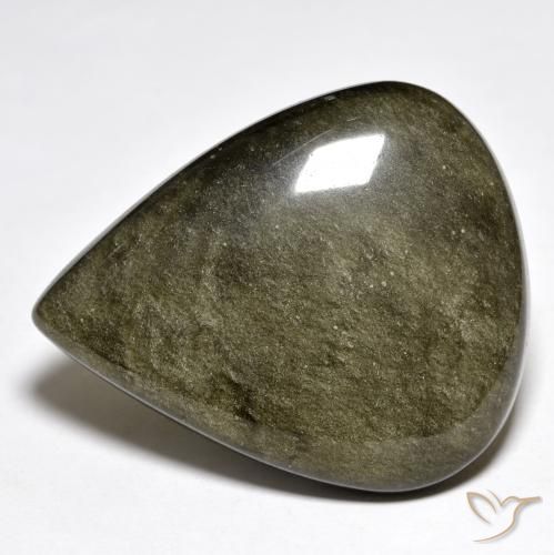 42.04ct Naturale Marrone scuro Ossidiana, Forma a pera, Opaco
