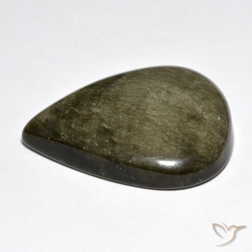 Ossidiana Marrone scuro naturale da 42.04 ct, Forma a pera, Opaco