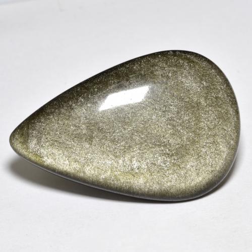 Ossidiana naturale dorato da 27,20 ct, taglio a pera, opaco