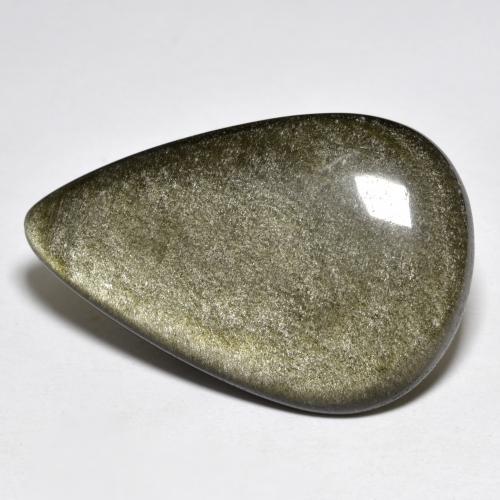 Ossidiana naturale dorato da 27,20 ct, taglio a pera, opaco