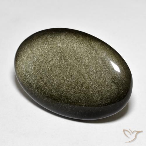 Ossidiana Nero con riflessi dorati naturale da 30.47 ct, Ovale, Opaco