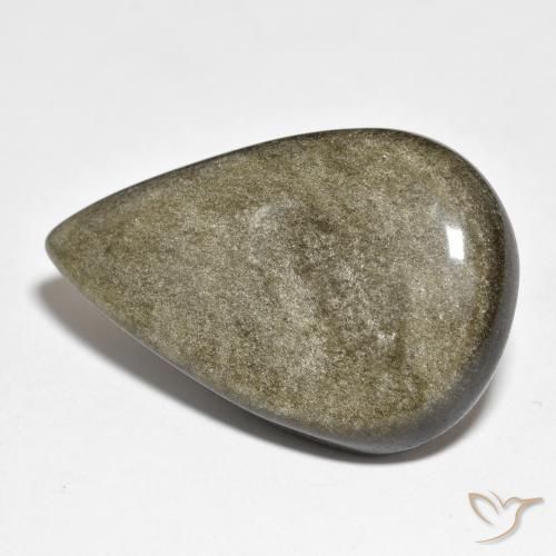 38.92ct Naturale Marrone scuro Ossidiana, Forma a pera, Opaco