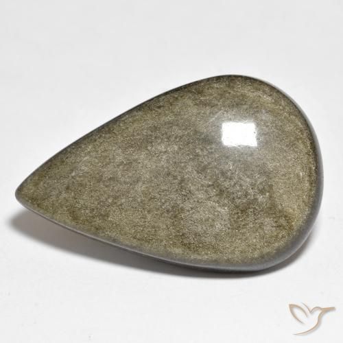 Ossidiana Marrone scuro naturale da 38.92 ct, Forma a pera, Opaco