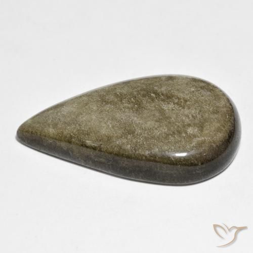 Ossidiana Marrone scuro naturale da 38.92 ct, Forma a pera, Opaco