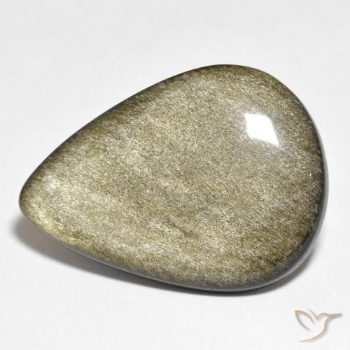 19.79ct Naturale Nero con riflessi dorati Ossidiana, Forma a pera, Opaco