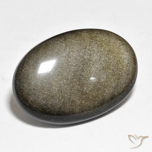 Ossidiana Nero con riflessi dorati naturale da 25.40 ct, Ovale, Opaco